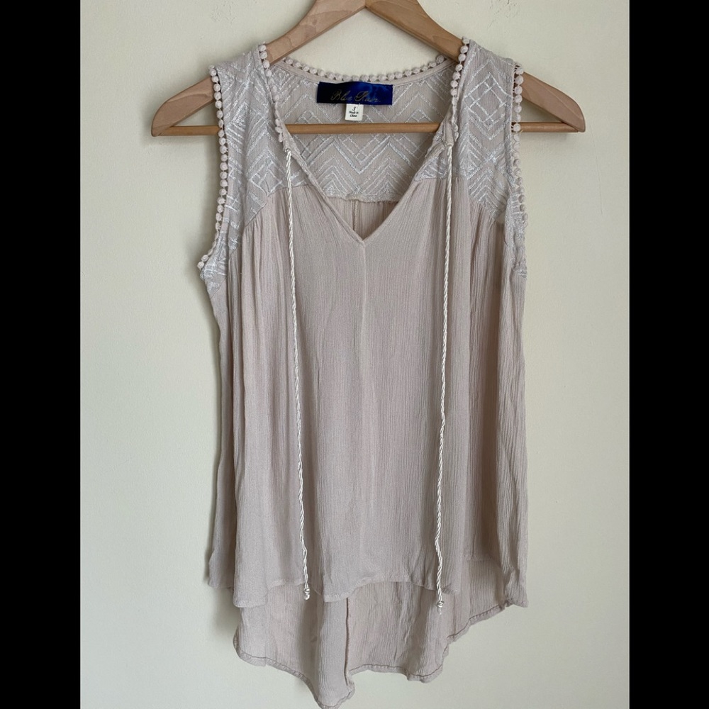 NWOT Blue Rain gorgeous cream silver top